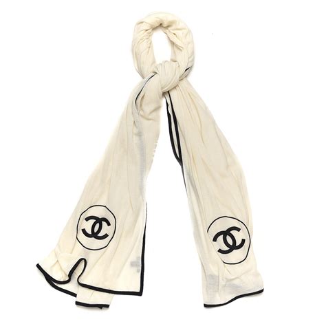 chanel black and white silk scarf|chanel scarves outlet.